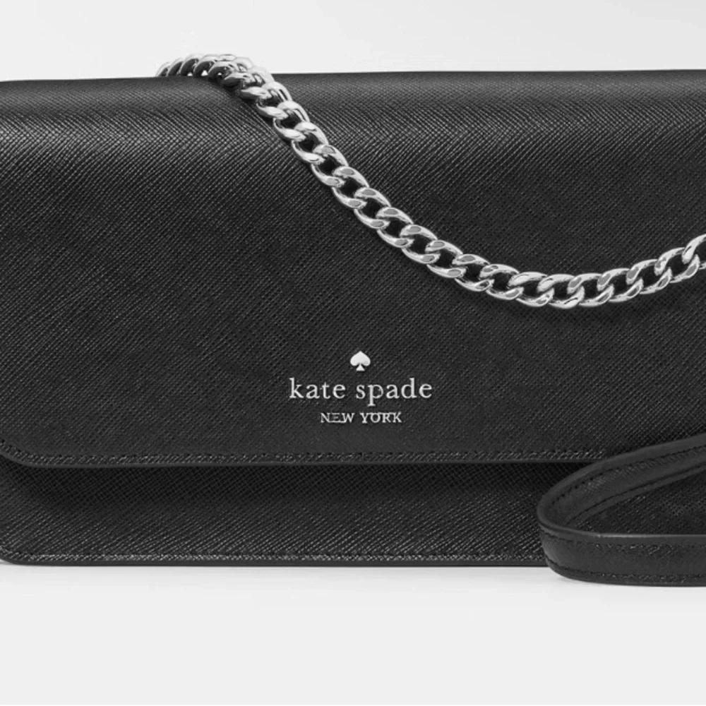 Kate Spade Madison Willow Mini Crossbody Black with Silver Chain NWT